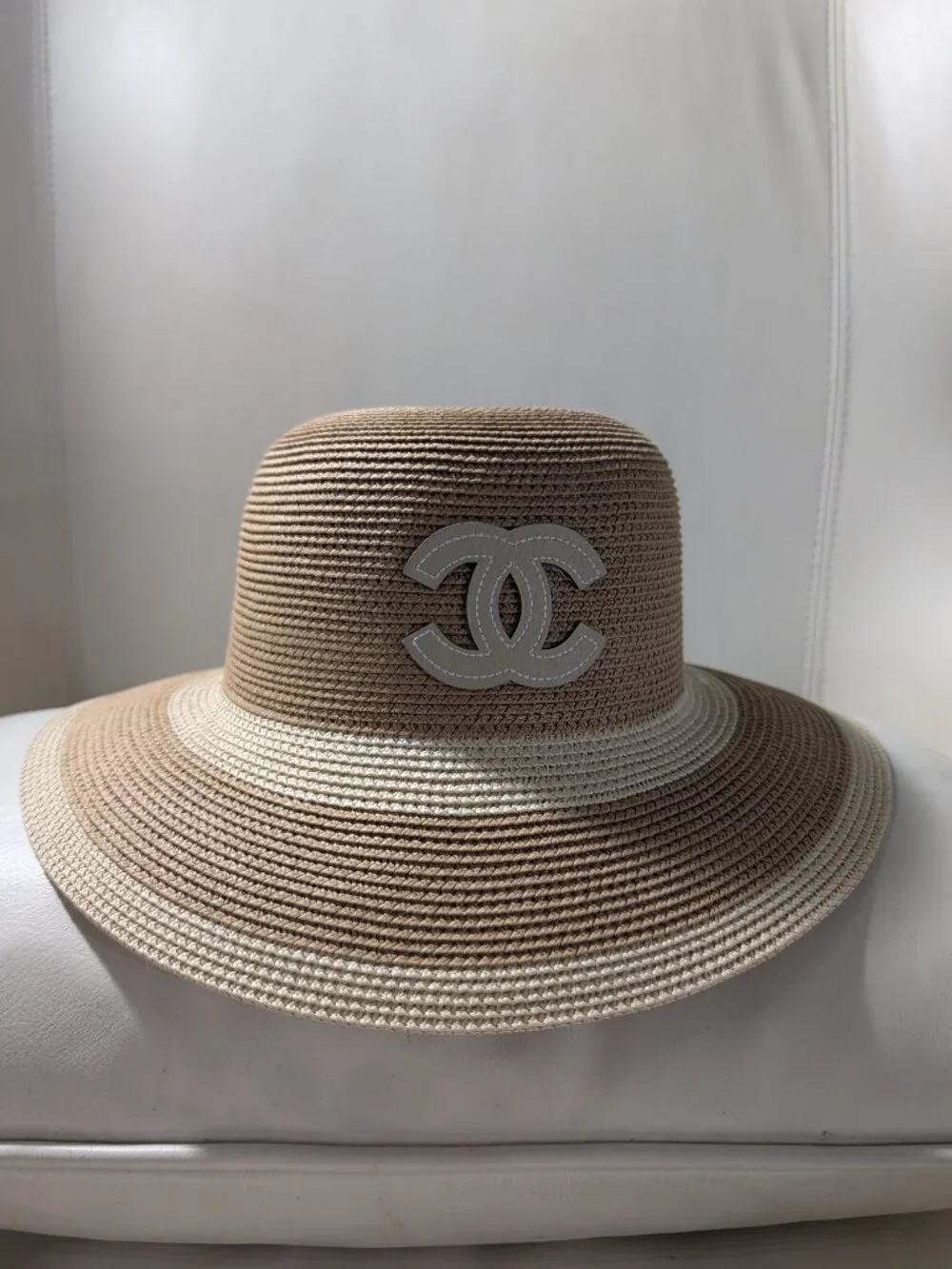 Chanel Straw Hat Gold M Size
